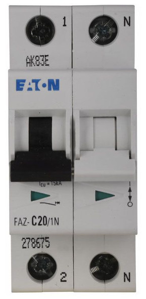 Eaton FAZ-C25/1N Miniature Circuit Breakers (MCBs) FAZ 1P 25A 277V 50/60Hz 1Ph EA