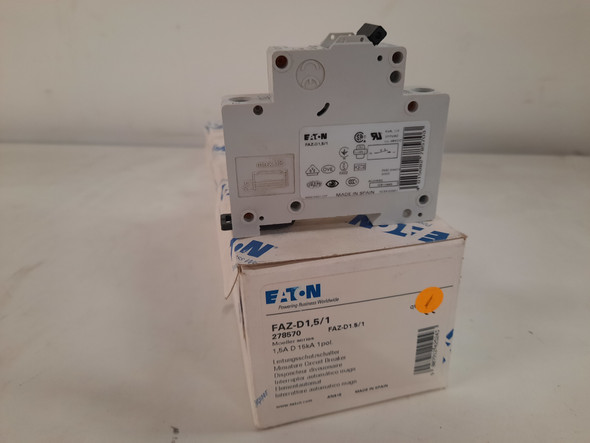 Eaton FAZ-D1.5/1 Miniature Circuit Breakers (MCBs) FAZ 1P 1.5A 120/240V 50/60Hz 1Ph