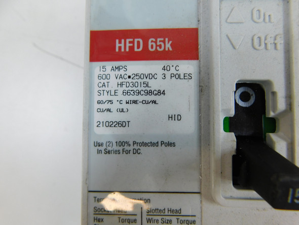 Eaton HFD3015L Molded Case Breakers (MCCBs)