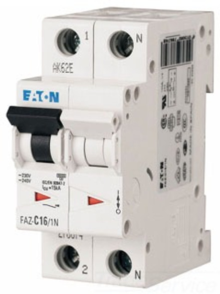 Eaton FAZ-B16/1N Miniature Circuit Breakers (MCBs) FAZ 1P 16A 277V 50/60Hz 1Ph