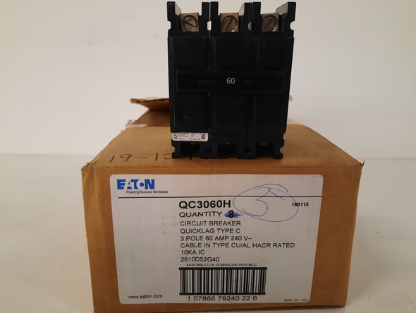 Eaton QC3060H Miniature Circuit Breakers (MCBs) 3P 60A 240V EA