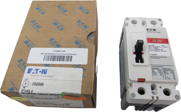 Eaton FD2080 Molded Case Breakers (MCCBs) FD 2P 80A 600V 50/60Hz 2Ph F Frame EA