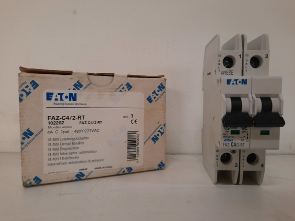 Eaton FAZ-C4/2-RT Miniature Circuit Breakers (MCBs) FAZ 2P 4A 277V 50/60Hz 1Ph