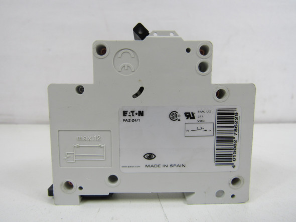 Eaton FAZ-Z4/1 Miniature Circuit Breakers (MCBs) FAZ 1P 4A 415V 50/60Hz 1Ph EA