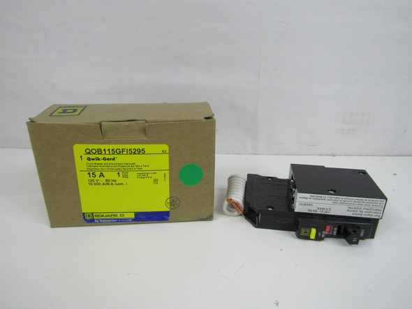 Square D QOB115GFI5295 Miniature Circuit Breakers (MCBs) QOB 1P 15A 120V 50/60Hz 1Ph