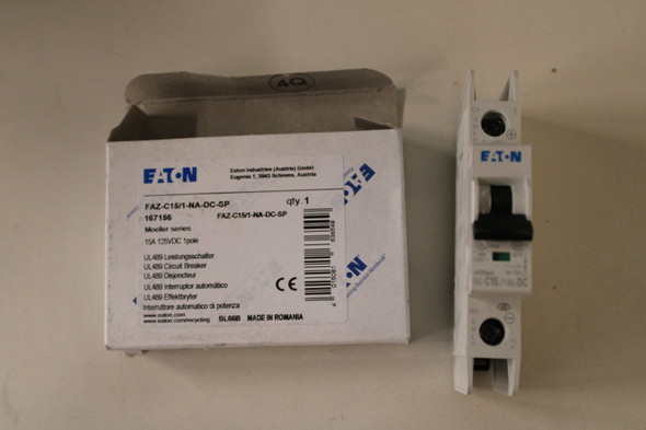 Eaton FAZ-C15/1-NA-DC-SP Miniature Circuit Breakers (MCBs) FAZ 1P 15A 120/240V 50/60Hz 1Ph EA