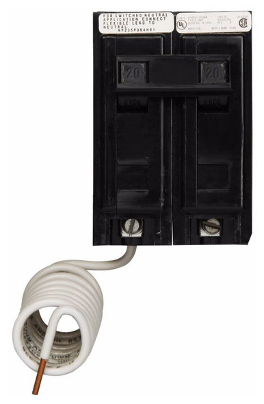 Eaton BAB2020C Miniature Circuit Breakers (MCBs) BAB 2P 20A 240V 50/60Hz 1Ph EA