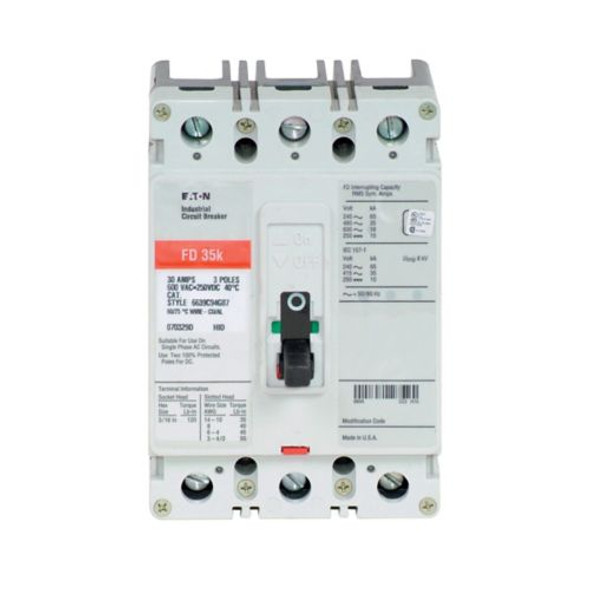 Eaton FD3125J01 Molded Case Breakers (MCCBs) FD 3P 125A 600V 50/60Hz 3Ph F Frame EA
