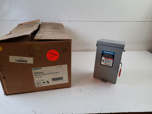 Siemens GNF322A Safety Switches GNF 3P 60A 240V 50/60Hz 3Ph Non Fusible 3Wire NEMA 1