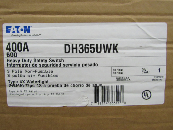 Eaton DH365UWK Safety Switches EA