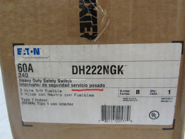 Eaton DH222NGK Heavy Duty Safety Switches EA