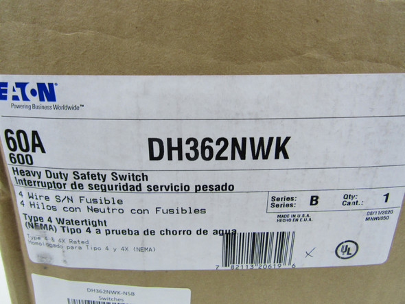 Eaton DH362NWK Heavy Duty Safety Switches