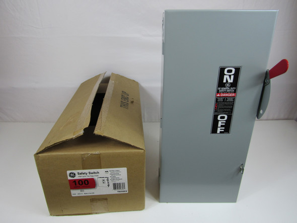 GE TG3223 Safety Switches TG 2P 100A 240V 50/60Hz 1Ph Fusible 3Wire EA NEMA 1 General Duty