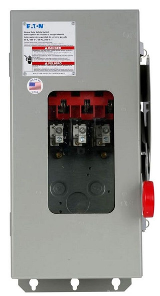 Eaton DH263FDKW Safety Switches DH 2P 100A 600V 50/60Hz 1Ph Fusible w/o Neutral 2Wire 1BOX NEMA 12