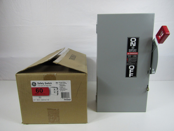 GE TH3222 Safety Switches TH 2P 60A 240V 50/60Hz 1Ph Fusible 3Wire EA NEMA 1 Heavy Duty