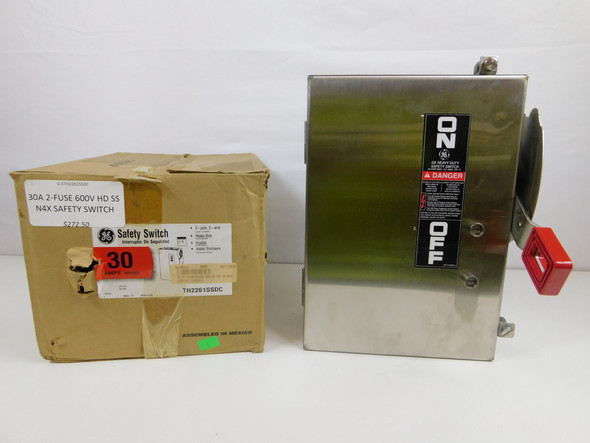 GE TH2261SSDC Safety Switches TH 2P 30A 600V 50/60Hz 1Ph Fusible 3Wire NEMA 4 Heavy Duty