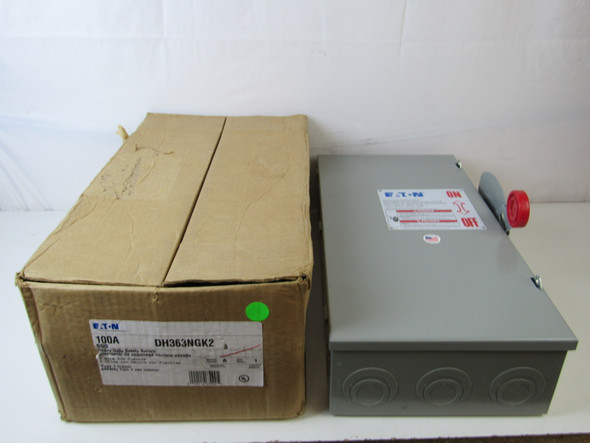 Eaton DH363NGK2 Safety Switches DH 3P 100A 600V 50/60Hz 3Ph Fusible 4Wire NEMA 1