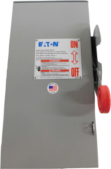 Eaton DH322NRKV Safety Switches DH 3P 60A 240V 50/60Hz 3Ph Fusible w/ Neutral 4Wire NEMA 3R