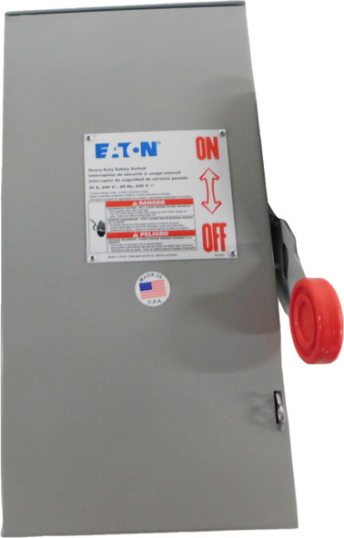 Eaton DH321NRKV Safety Switches DH 3P 30A 240V 50/60Hz 3Ph Fusible w/ Neutral 4Wire NEMA 3R