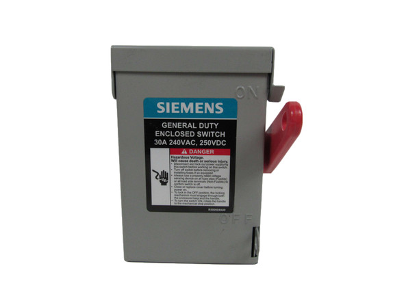 Siemens GNF321A Safety Switches GNF 3P 30A 240V 50/60Hz 3Ph Non Fusible 3Wire NEMA 1