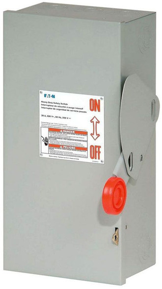 Eaton DH222FGK Heavy Duty Safety Switches DH 2P 60A 240V 50/60Hz 1Ph EA NEMA 1