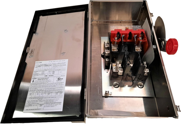 Eaton DH223NWK Safety Switches DH 2P 100A 240V 50/60Hz 1Ph Fusible w/ Neutral 3Wire NEMA 4X