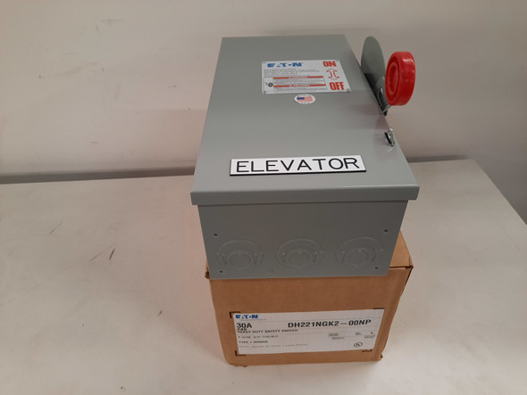 Eaton DH221NGK2-00NP Safety Switches DH 2P 30A 240V 50/60Hz 1Ph Non Fusible 3Wire NEMA 1
