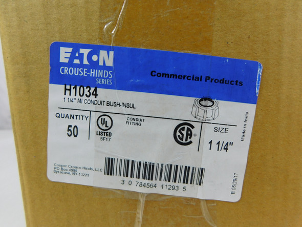 Eaton H1034 Outlet Boxes/Covers/Accessories Insulated Bushing