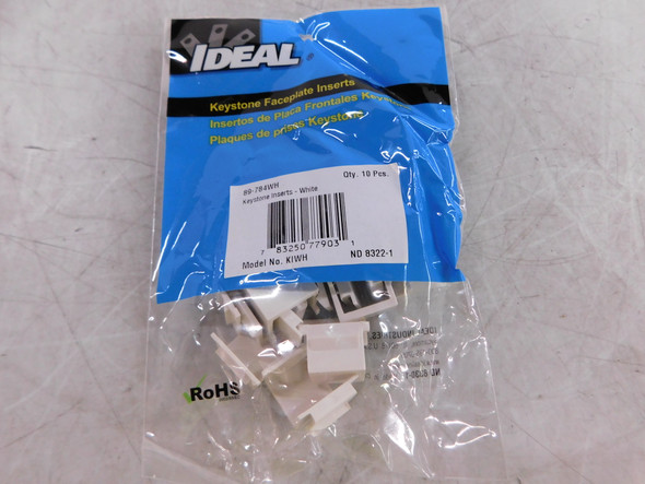 Ideal 89-784WH Misc. Cable and Wire Accessories Keystone Faceplate Inserts 10BOX