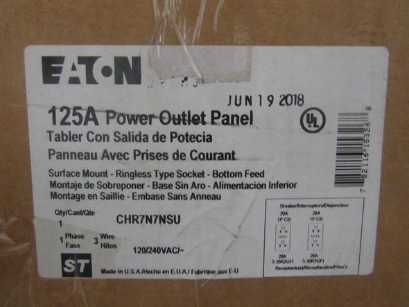Eaton CHR7N7NSU Power Outlet Panels Ringless 125A 3Wire EA NEMA Type 3R METERED