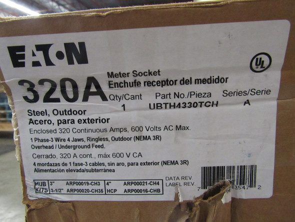 Eaton UBTH4330TCH Meter Sockets