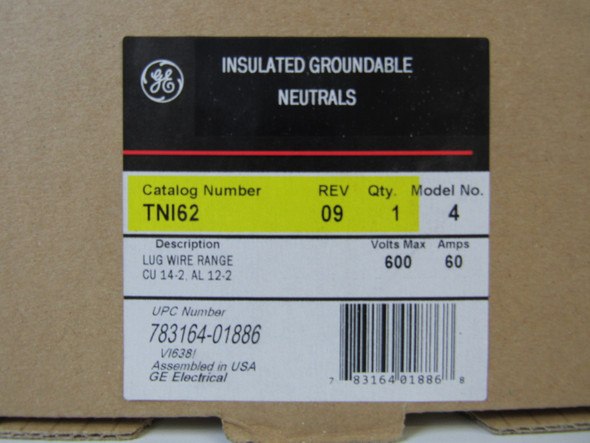 GENERAL ELECTRIC TNI62 Switch Accessories 60A 600V