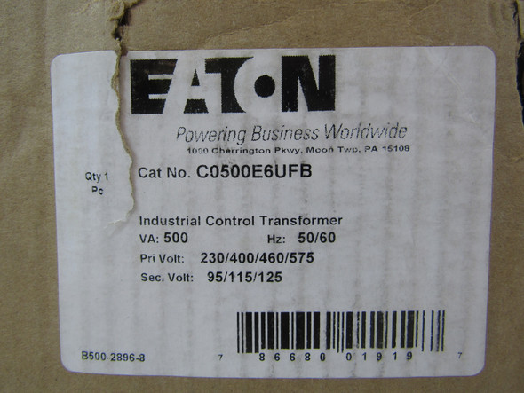 Eaton C0500E6UFB Control Transformers 575V EA
