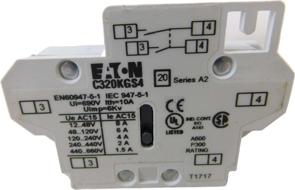 Eaton C320KGS4 Auxiliary Contact EA