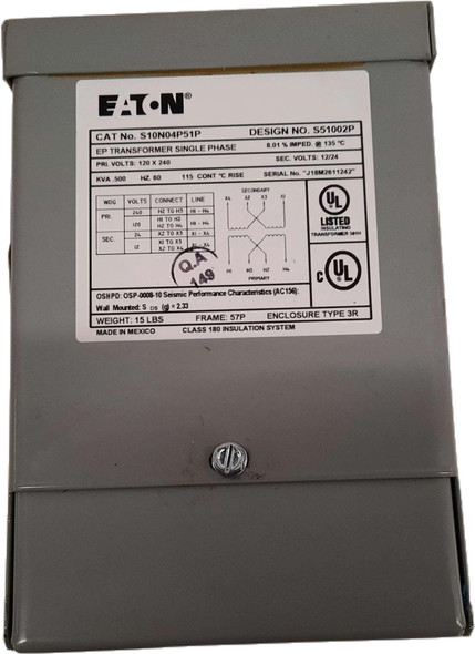 Eaton S10N04P51P Dry Type Transformers Encapsulated Transformer 240V 1Ph 0.5 kVA