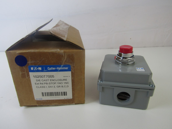 Eaton 10250T7005 Pushbuttons Station 1NO 1NC Red NEMA 3/3R/4/4X/12/13 STOP