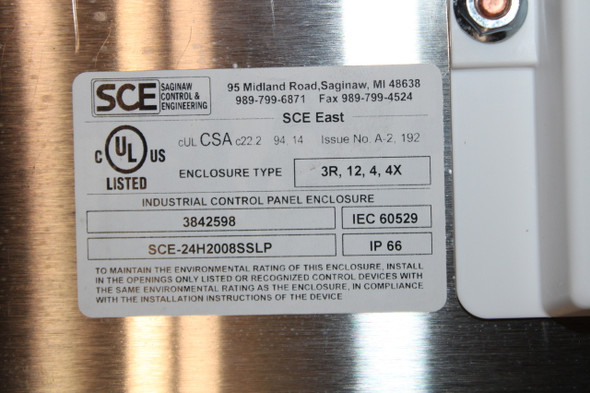 Saginaw SCE-24H2008SSLP Electrical Enclosures EA