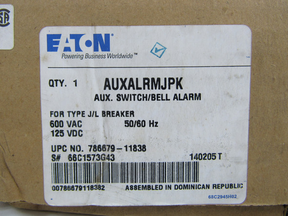 Eaton AUXALRMJPK Other Sensors and Switches Aux/Alarm Combo 600V 50/60Hz JG Frame