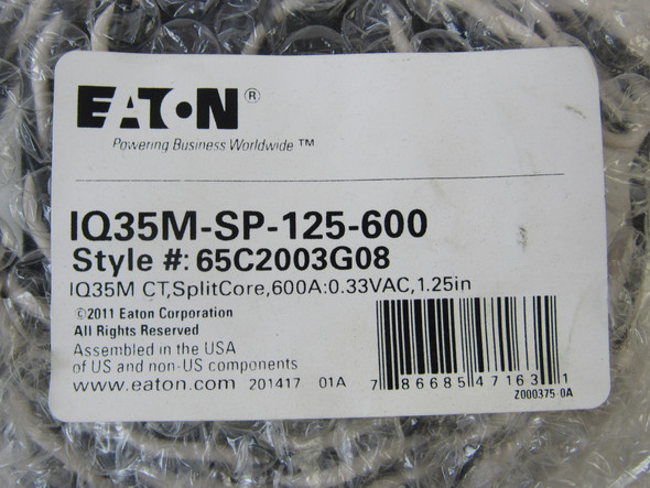 Eaton IQ35M-SP-125-600 Current Transformers Split Core 600A 0.33V