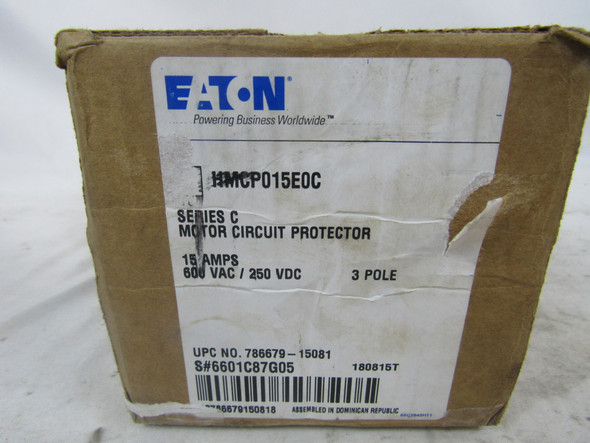 Eaton HMCP015E0C Manual Motor Protectors HMCP 3P 15A 600V 50/60Hz EA