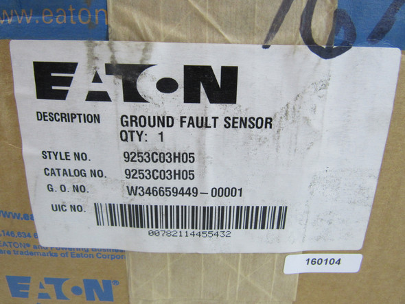 Eaton 9253C03H05 Current Transformers Ground Fault Sensor 600:1A 50/60Hz