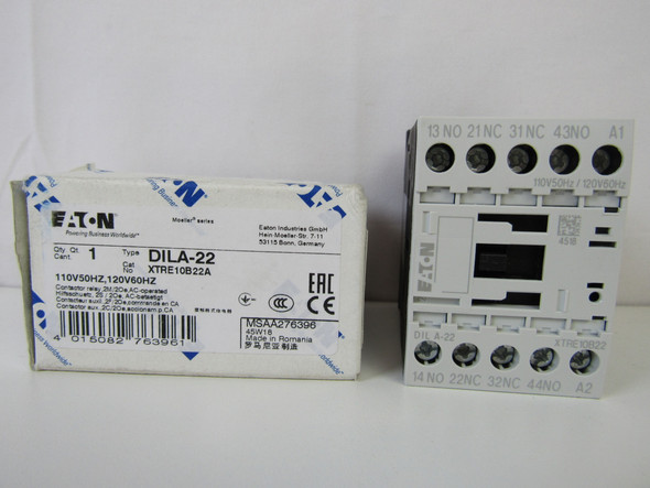 Eaton XTRE10B22A Relays Contactor Relay 4P 10A 120V 50/60Hz b 2NO 2NC EA