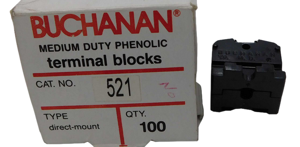 Buchanan 521 Terminal Blocks Direct-Mount 100BOX Aluminum