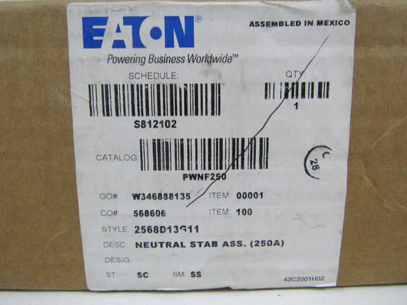 Eaton PWNF250 Bus Plugs and Busway Neutral Stab