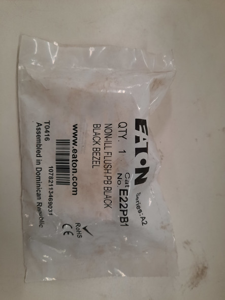 Eaton E22PB1 Pushbuttons Non-Illuminated Black EA