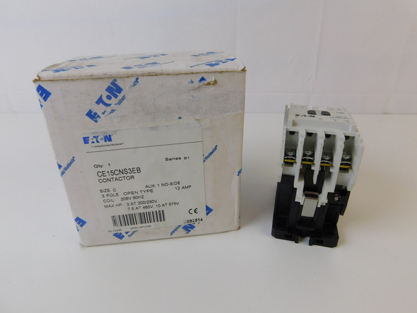 Eaton CE15CNS3EB Other Contactors 3P 12A 208V 60Hz 1NO Side Mounting