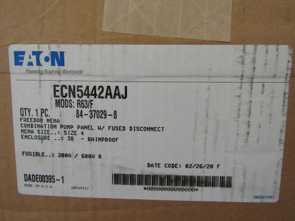 Eaton ECN5442AAJ Enclosed Motor Starters 200A 600V 50/60Hz 100HP NEMA Type 3R 110/120VAC