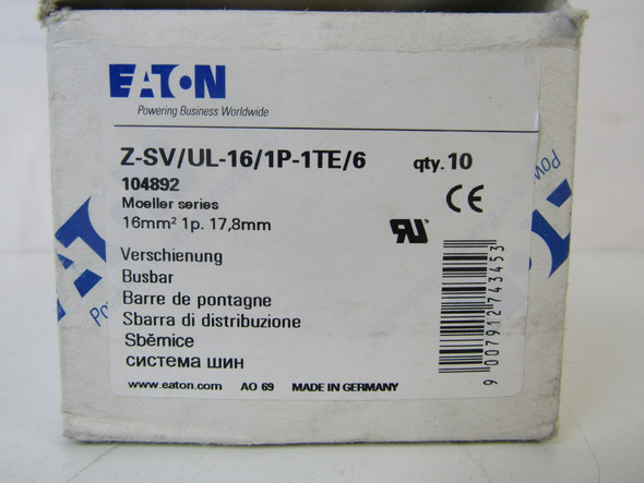 Eaton Z-SV/UL-16/1P-1TE/6 Bus Plugs and Busway 80A 480V EA