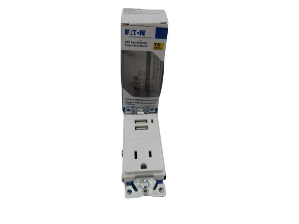 Eaton TR7740W-BOX Combination USB Charger/Duplex Receptacle Outlet