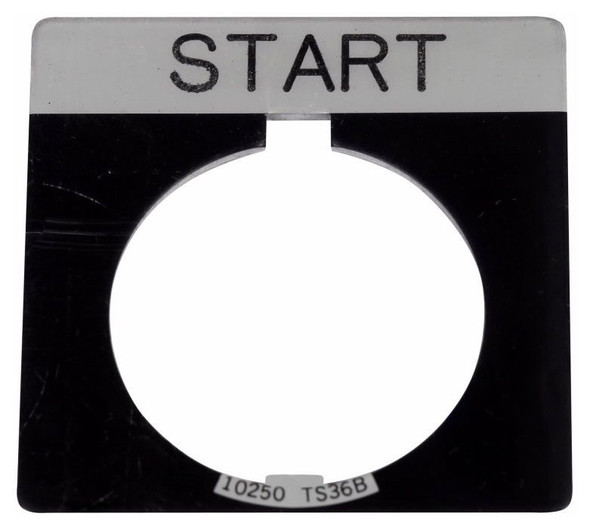 Eaton 10250TS74 Pushbutton/Pilot Light/Selector Switch Accy Legend Plate Black EA Down